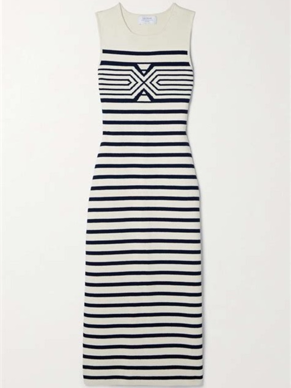 La Ligne Navy and Cream Striped Maxi Dress Size XL Women EUC